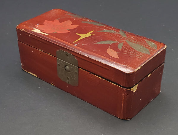 Hand Painted Rectangular Wooden Lacquered Box