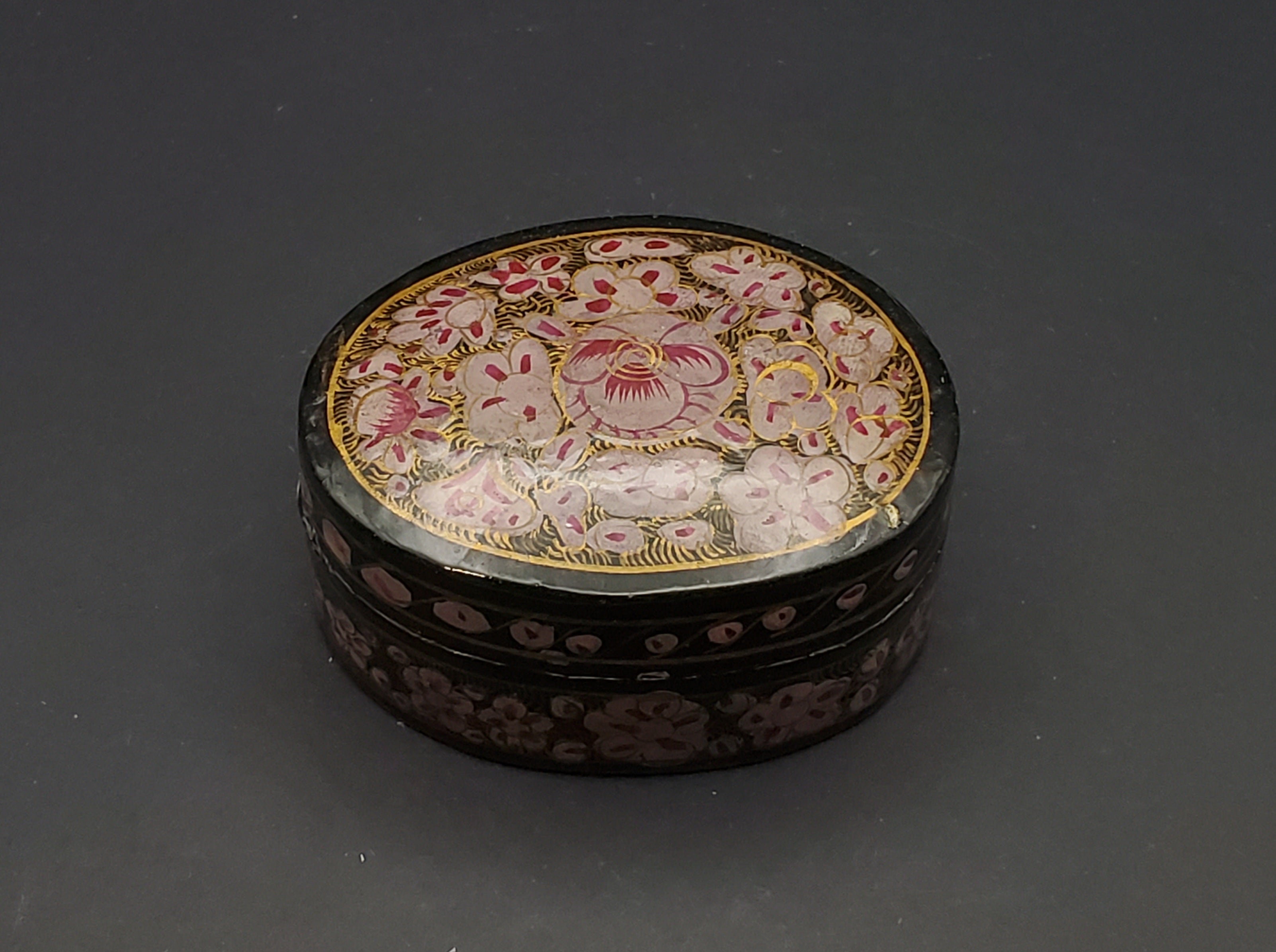 Hand Painted Oval Wooden Box