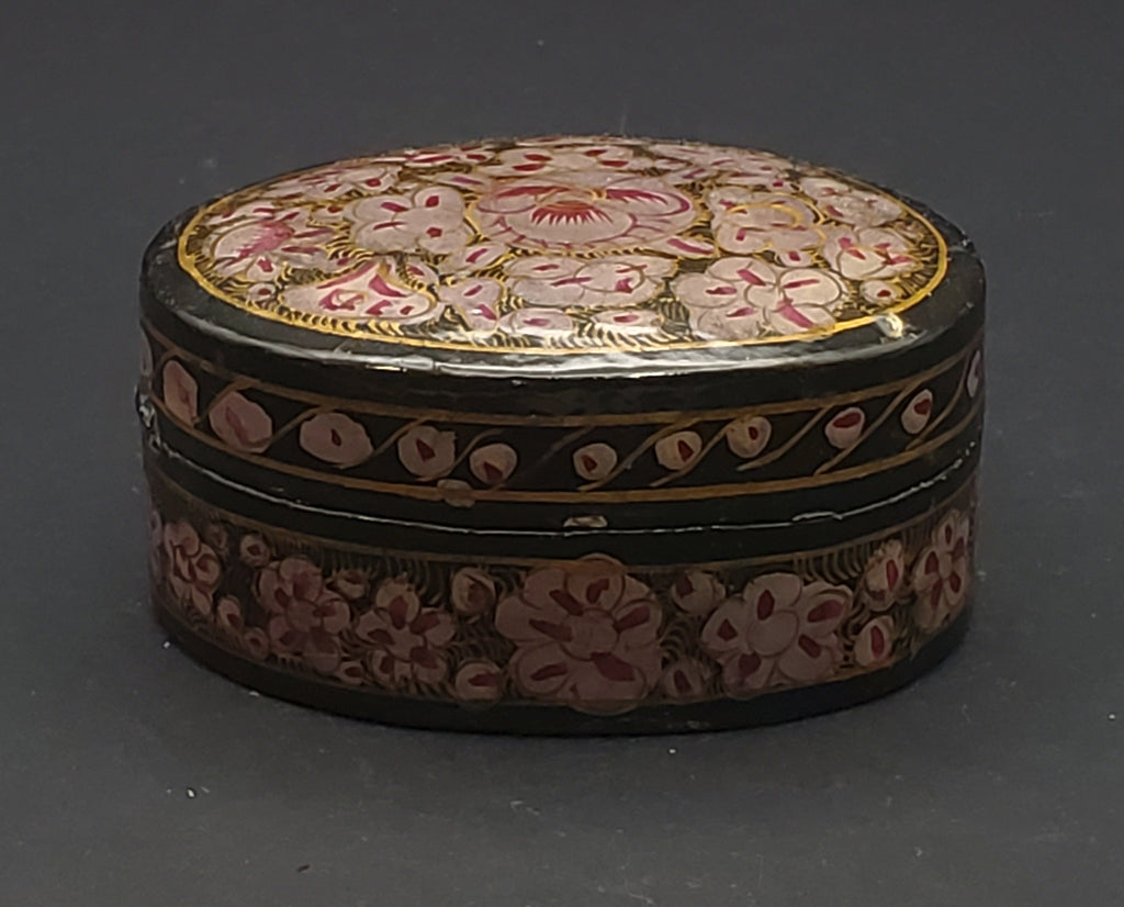 Hand Painted Oval Wooden Box
