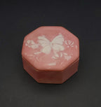 Octagonal Incolay Butterfly Motif Trinket Box
