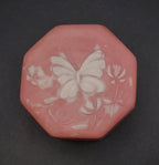Octagonal Incolay Butterfly Motif Trinket Box