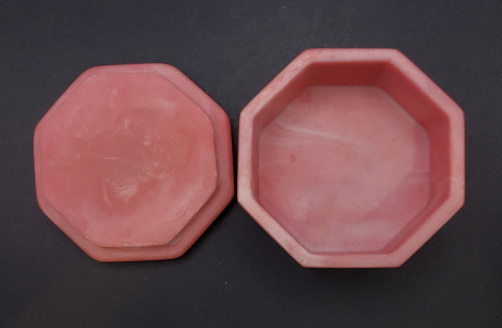 Octagonal Incolay Butterfly Motif Trinket Box