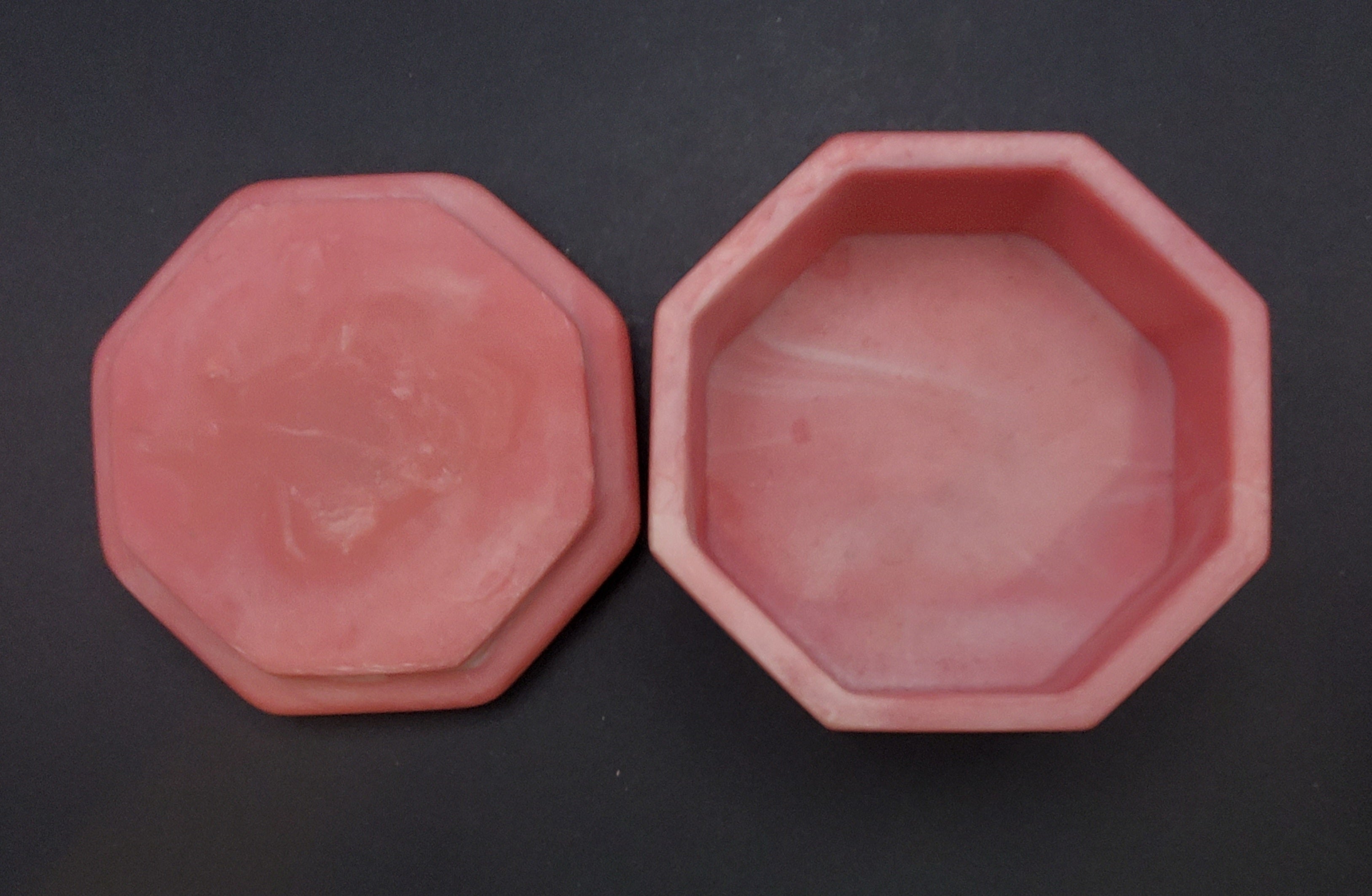 Octagonal Incolay Butterfly Motif Trinket Box