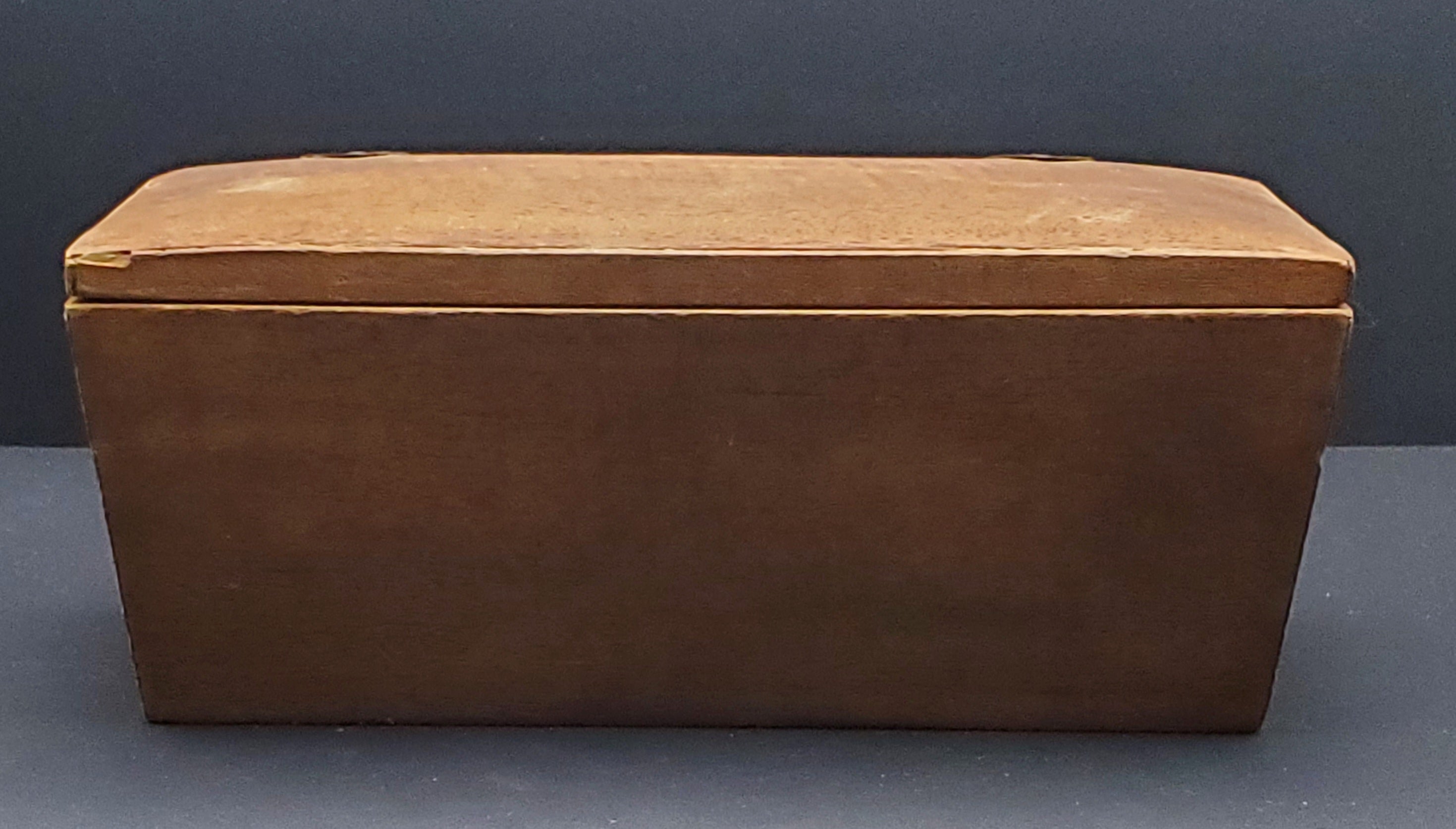 Vintage Wood Sarcophagus Lidded Box