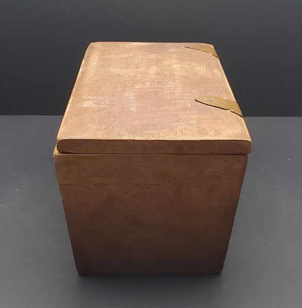 Vintage Wood Sarcophagus Lidded Box