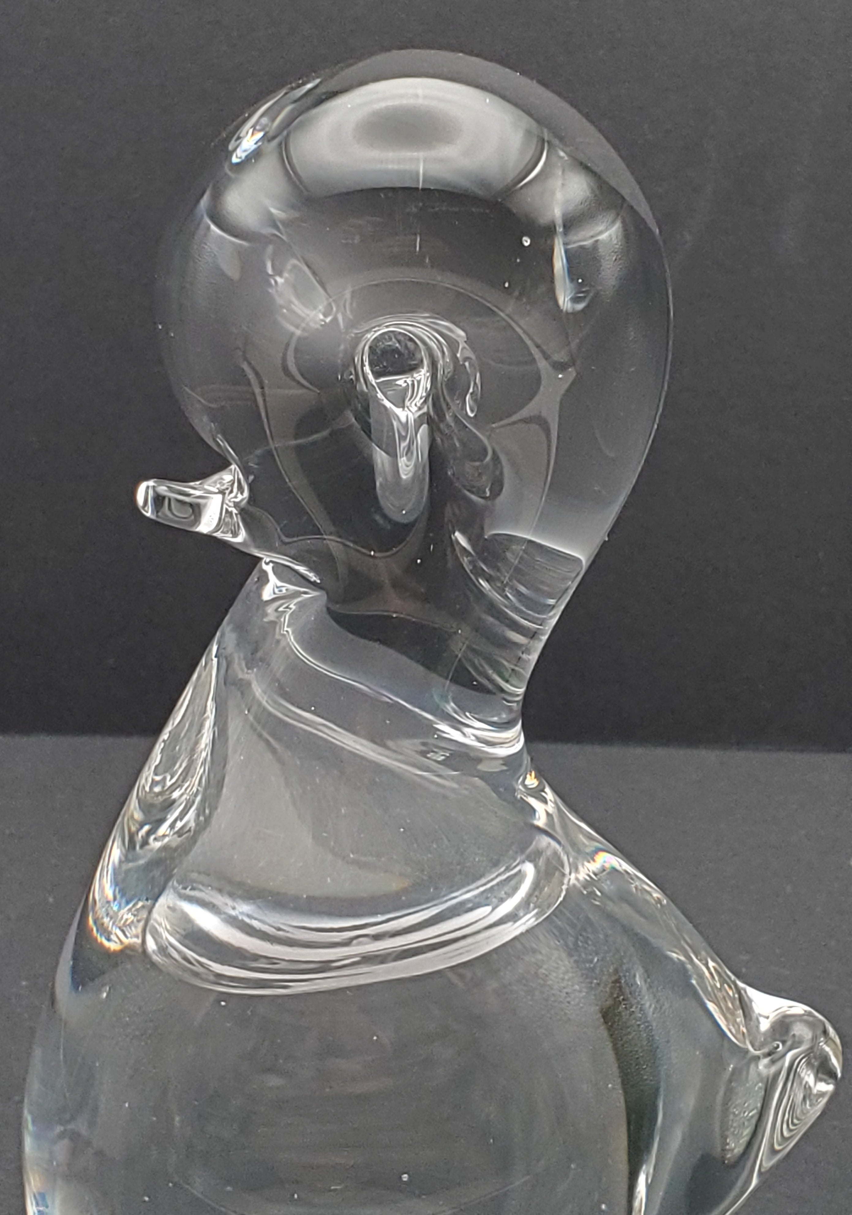 Handmade Glass Duck Figurine Paperweight