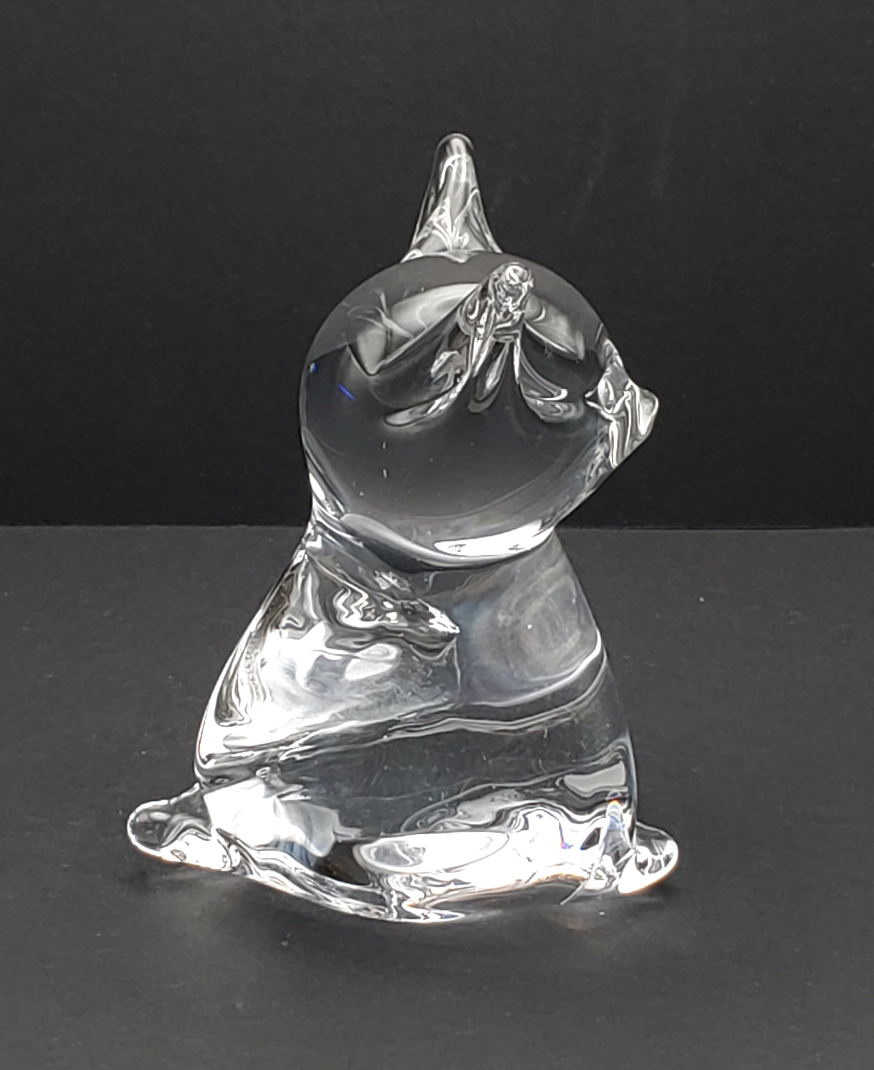 Handmade Glass Cat Figurine Paperweight