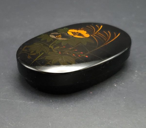 Vintage Oval Lacquer Hand Painted Box