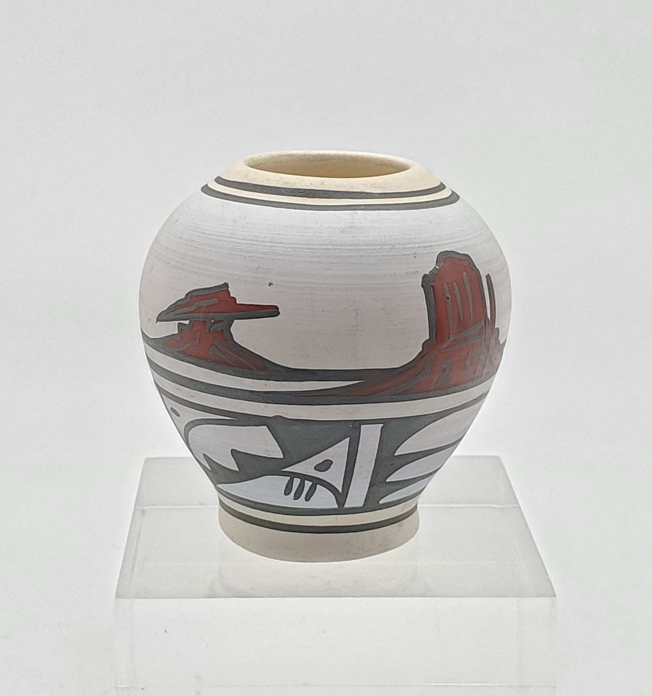 Nesbitt - Vintage Hand Painted Southwestern Motif Ceramic Vase