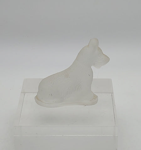 Vintage Frosted Glass Dog Figurine