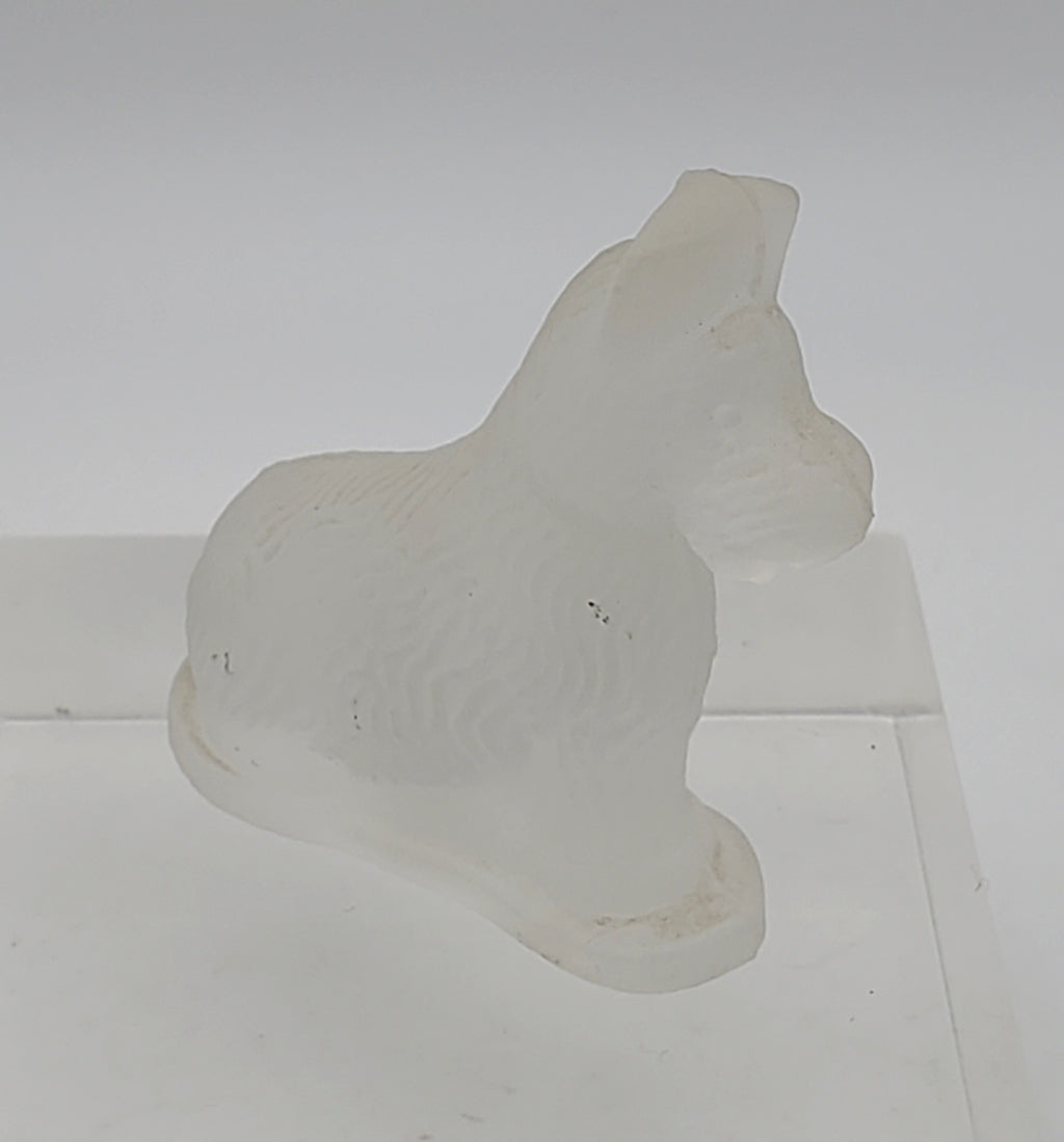 Vintage Frosted Glass Dog Figurine