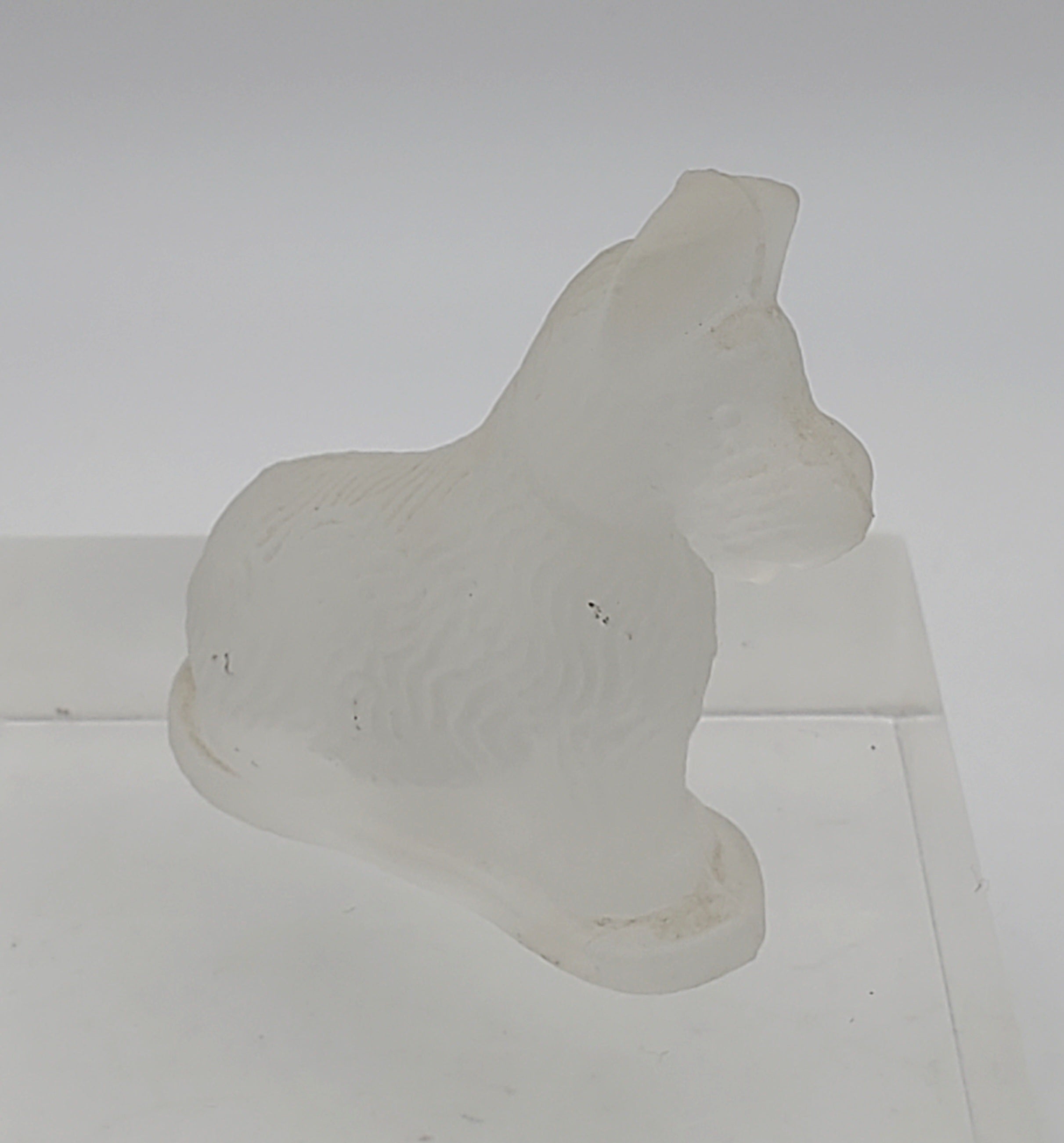 Vintage Frosted Glass Dog Figurine