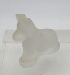 Vintage Frosted Glass Dog Figurine