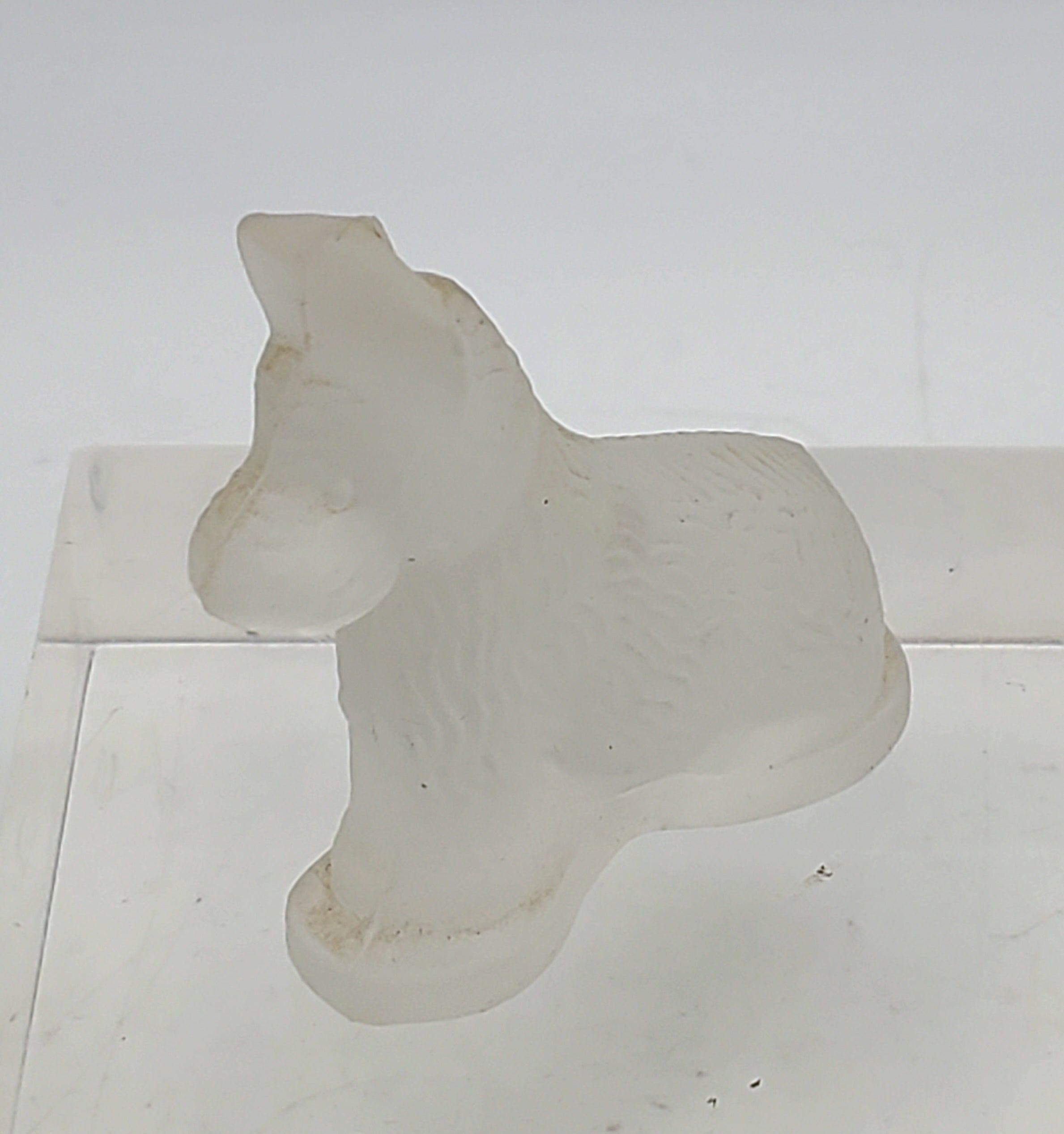 Vintage Frosted Glass Dog Figurine