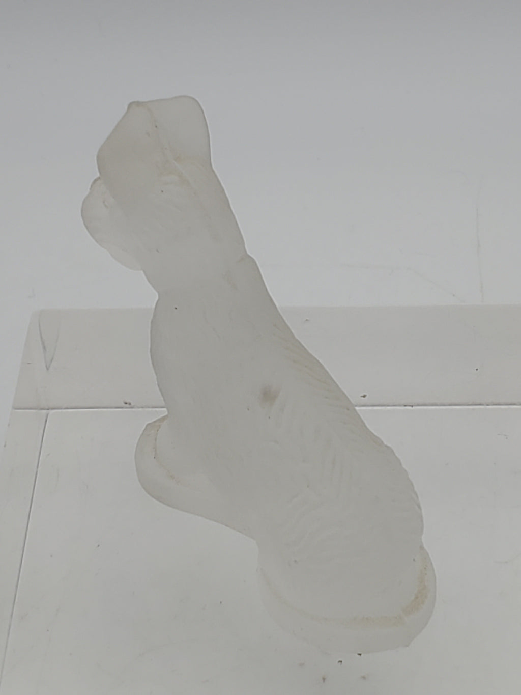 Vintage Frosted Glass Dog Figurine