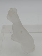 Vintage Frosted Glass Dog Figurine