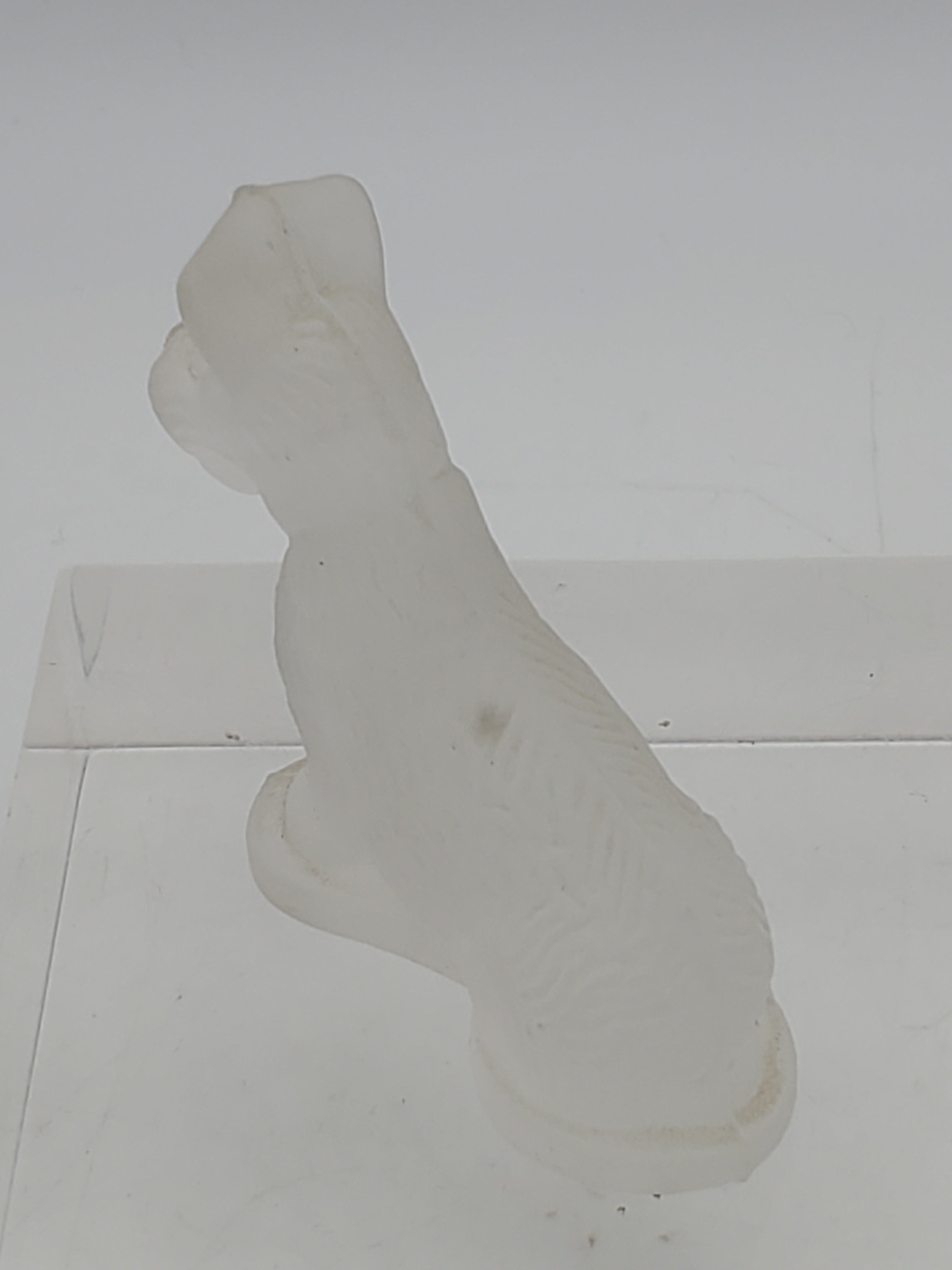 Vintage Frosted Glass Dog Figurine
