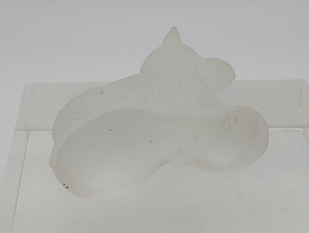 Vintage Frosted Glass Dog Figurine