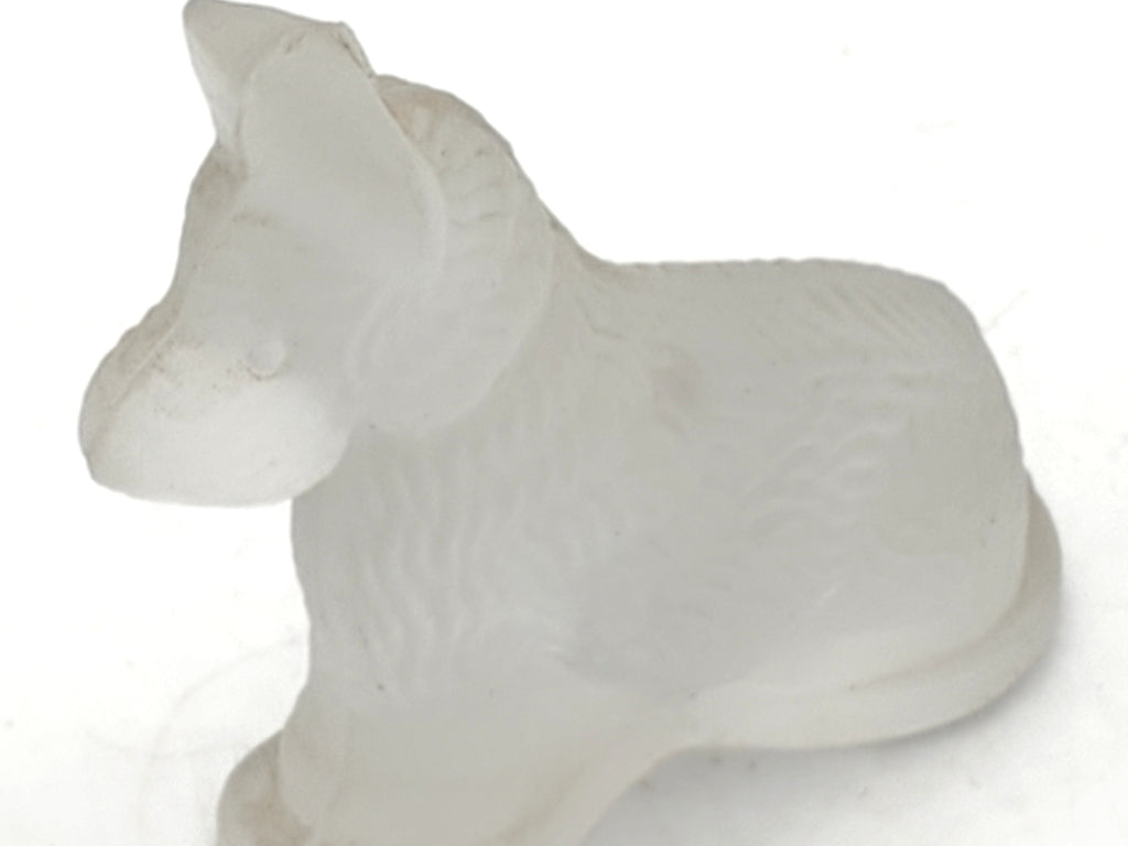 Vintage Frosted Glass Dog Figurine