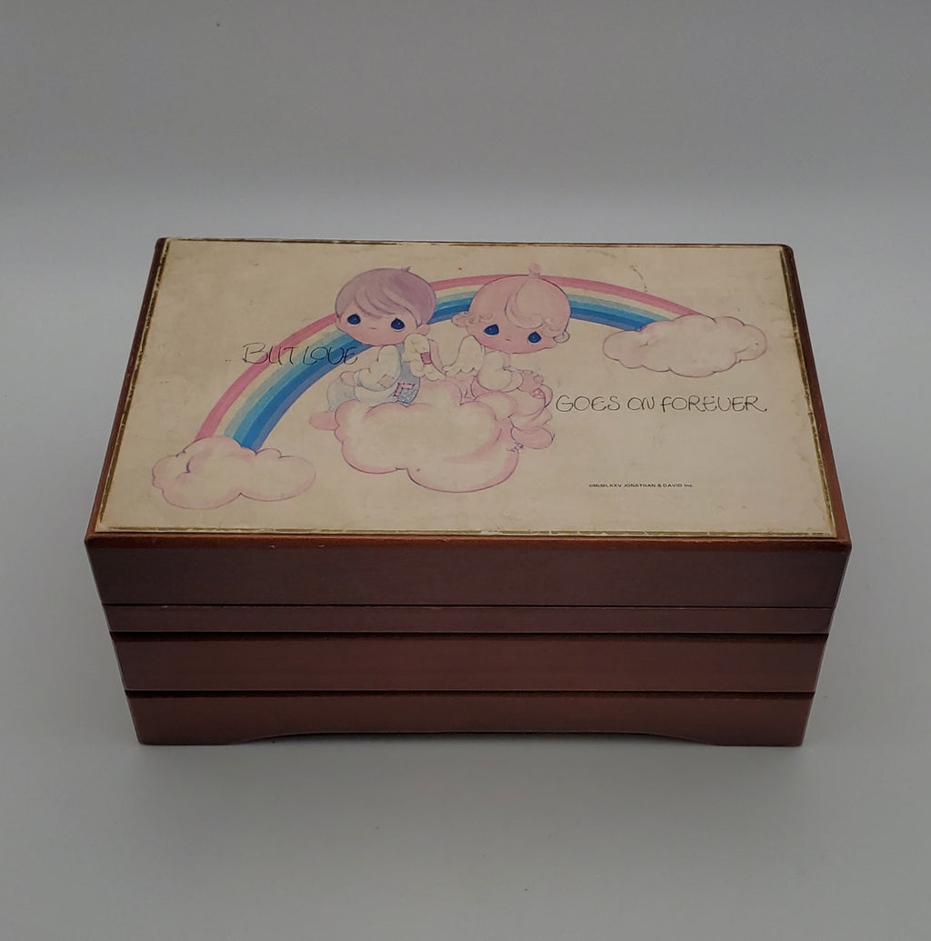 Jonathan & David - Vintage 1970s Wood Music Jewelry Box