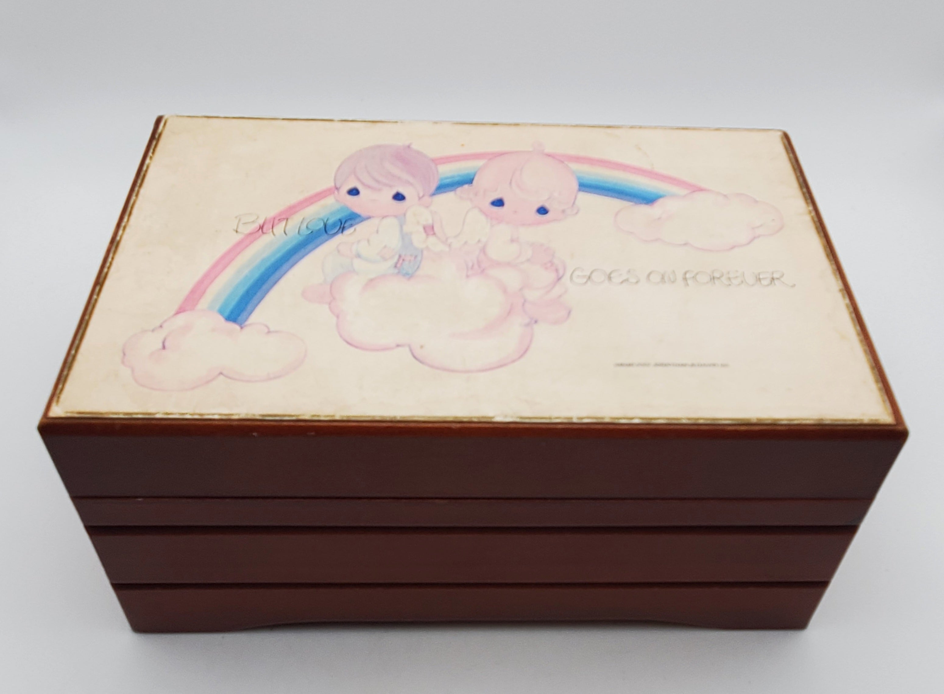Jonathan & David - Vintage 1970s Wood Music Jewelry Box
