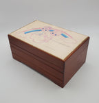 Jonathan & David - Vintage 1970s Wood Music Jewelry Box