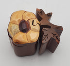 Vintage Handmade Wooden Flower Puzzle Box