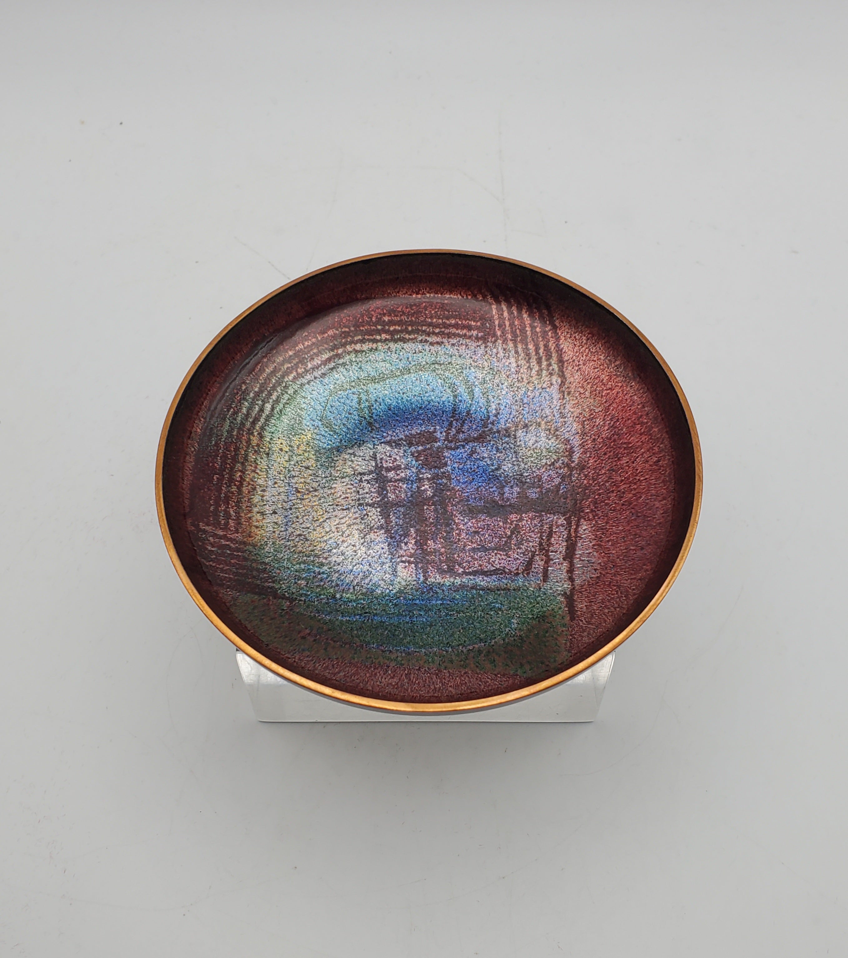 Hakon Bjørnstad - Vintage Enamel on Copper Mid Century Scandinavian Decorative Dish
