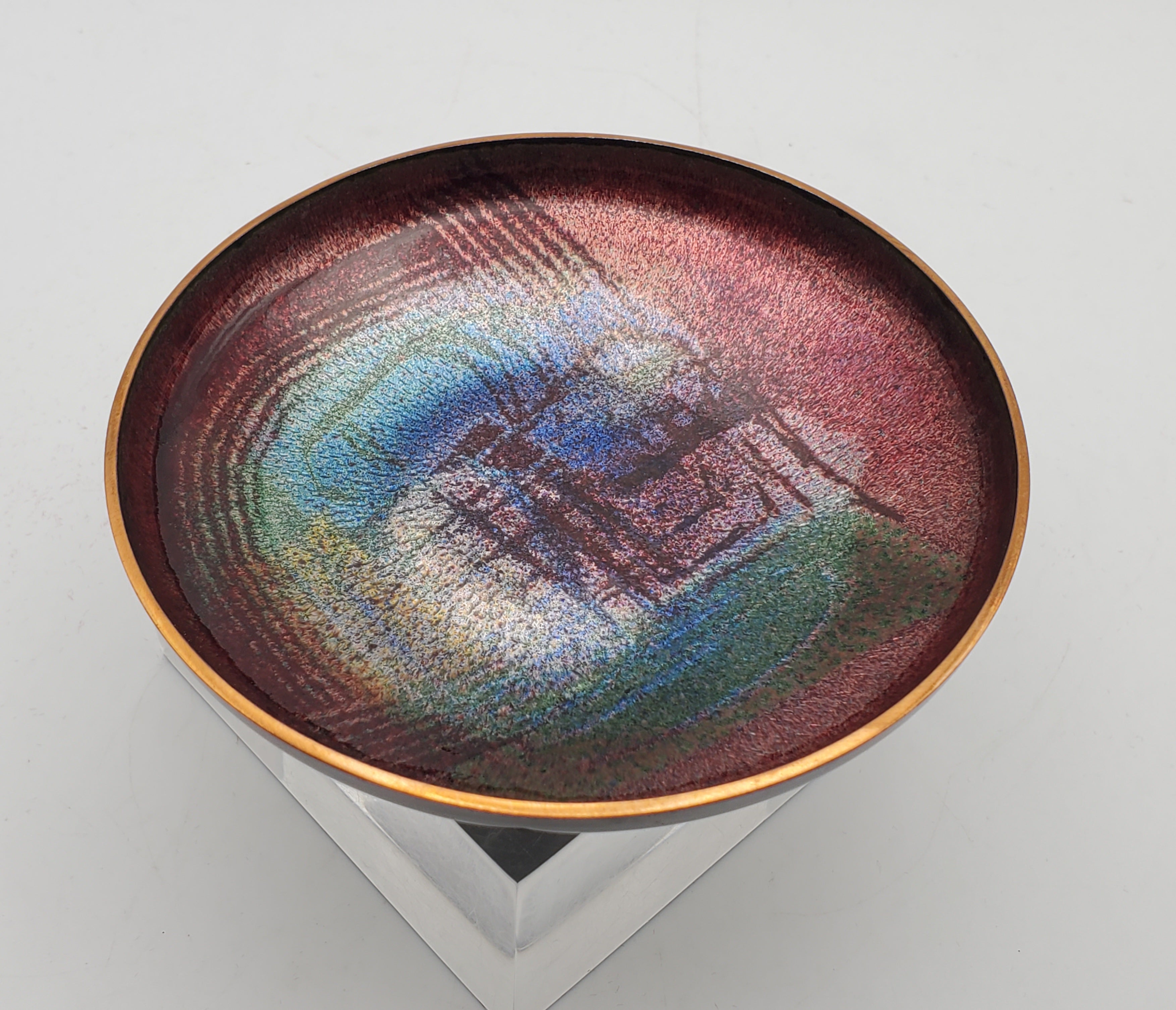 Hakon Bjørnstad - Vintage Enamel on Copper Mid Century Scandinavian Decorative Dish