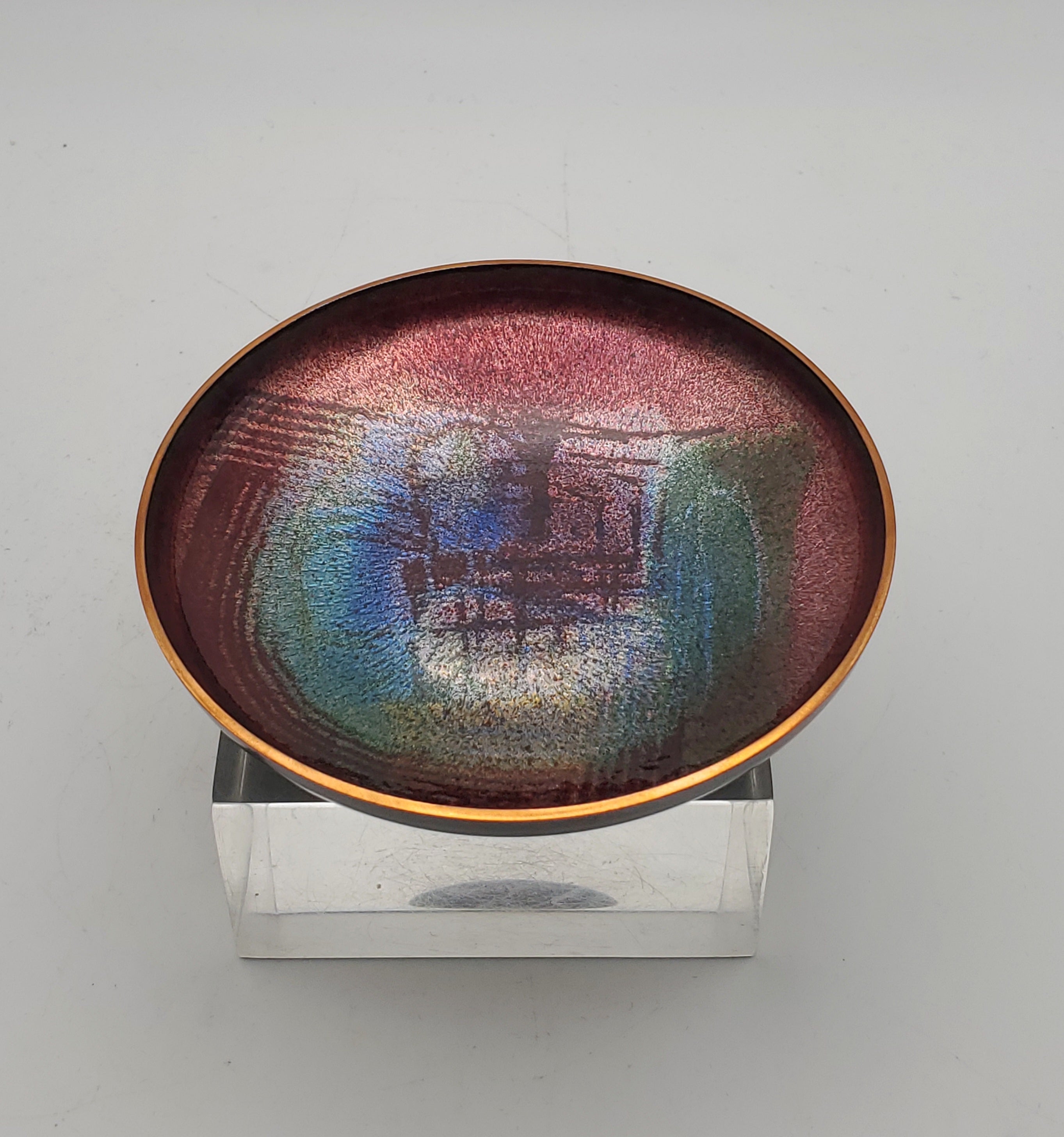 Hakon Bjørnstad - Vintage Enamel on Copper Mid Century Scandinavian Decorative Dish