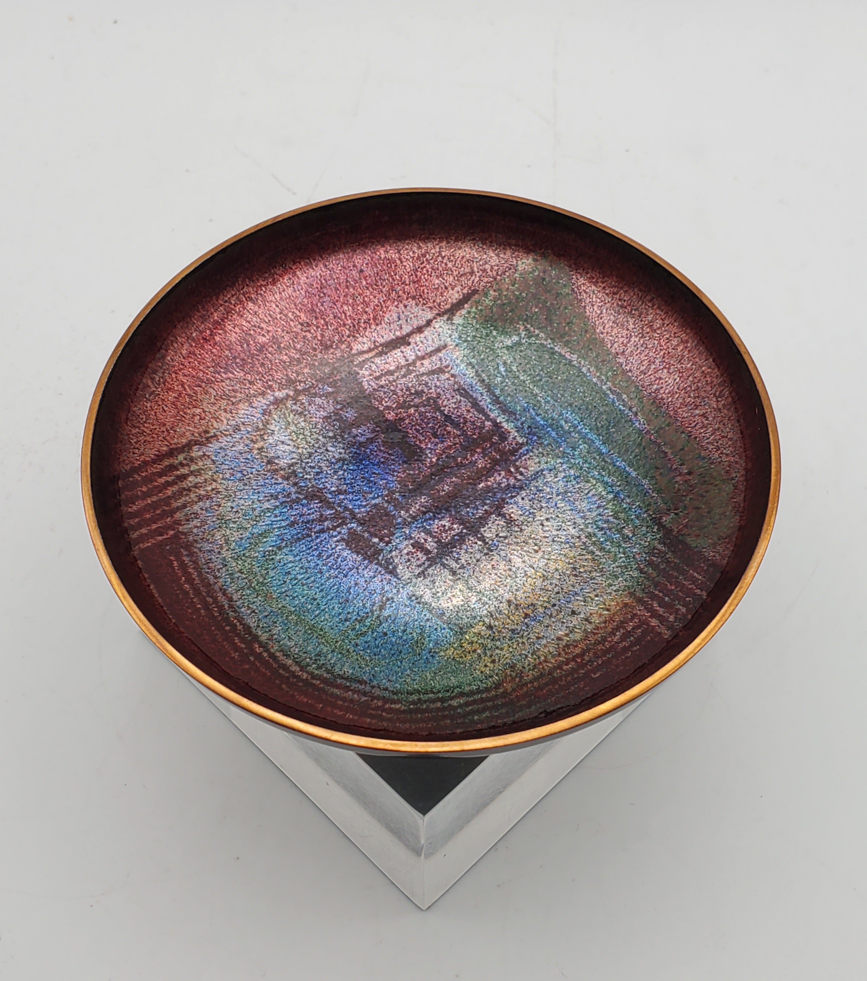 Hakon Bjørnstad - Vintage Enamel on Copper Mid Century Scandinavian Decorative Dish