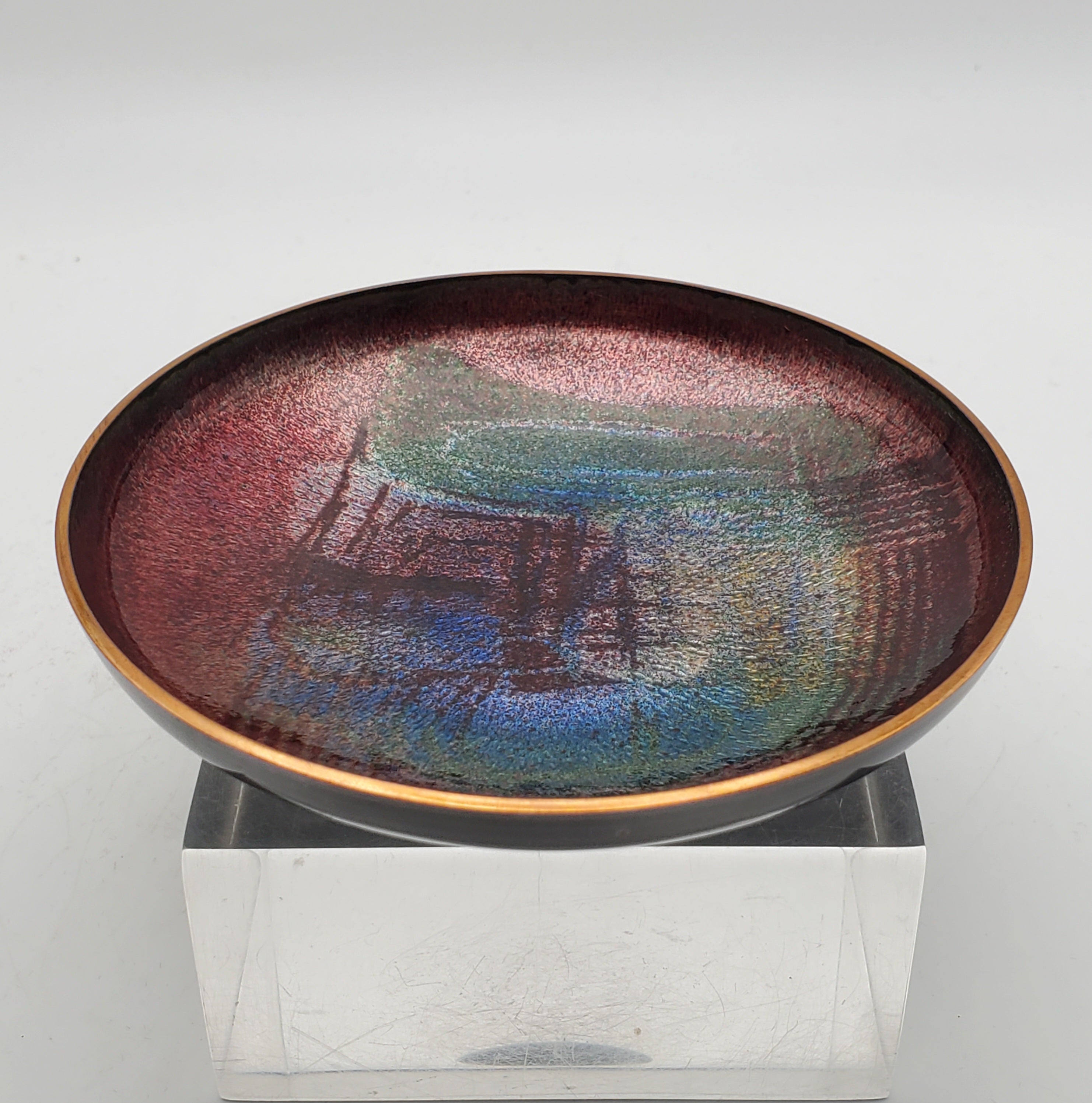 Hakon Bjørnstad - Vintage Enamel on Copper Mid Century Scandinavian Decorative Dish