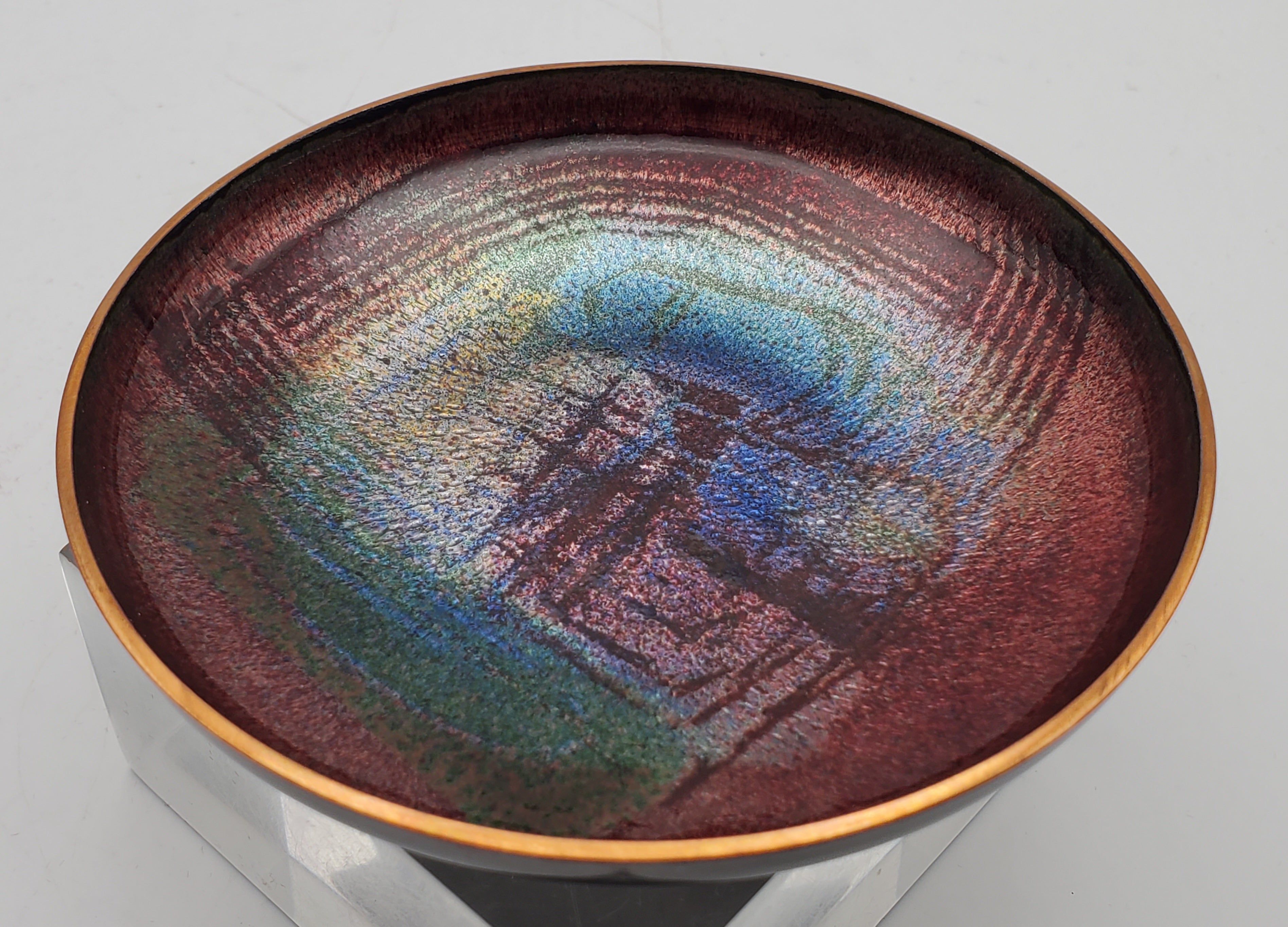 Hakon Bjørnstad - Vintage Enamel on Copper Mid Century Scandinavian Decorative Dish
