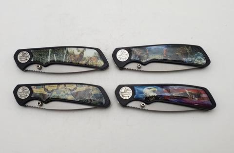 Frost Cutlery - Set of 4 American Wildlife Collection Folding Pocket Knives