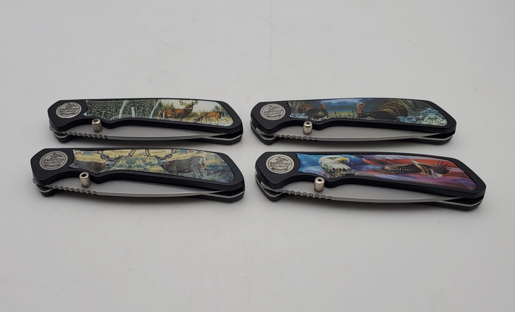 Frost Cutlery - Set of 4 American Wildlife Collection Folding Pocket Knives
