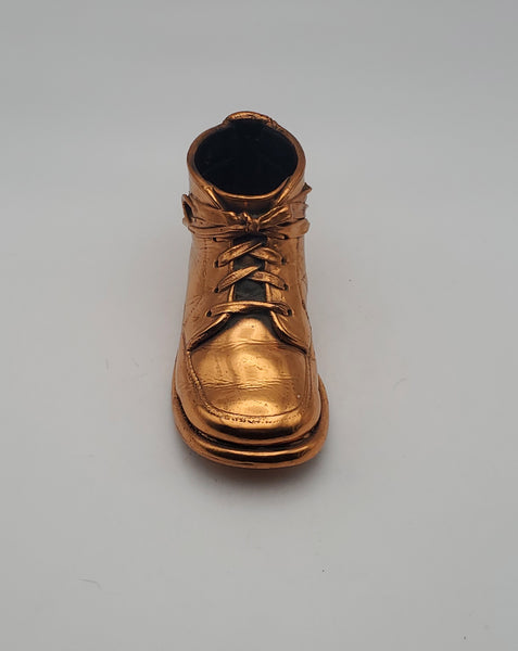 Vintage Copper Tone Metal Baby Shoe
