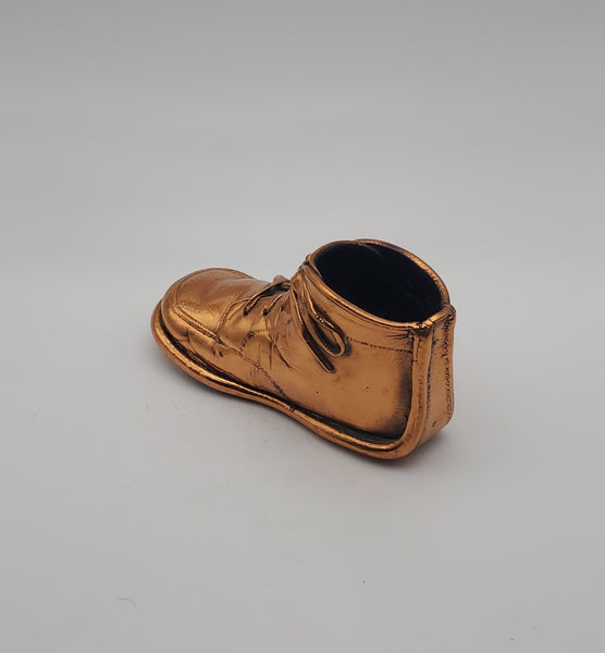 Vintage Copper Tone Metal Baby Shoe
