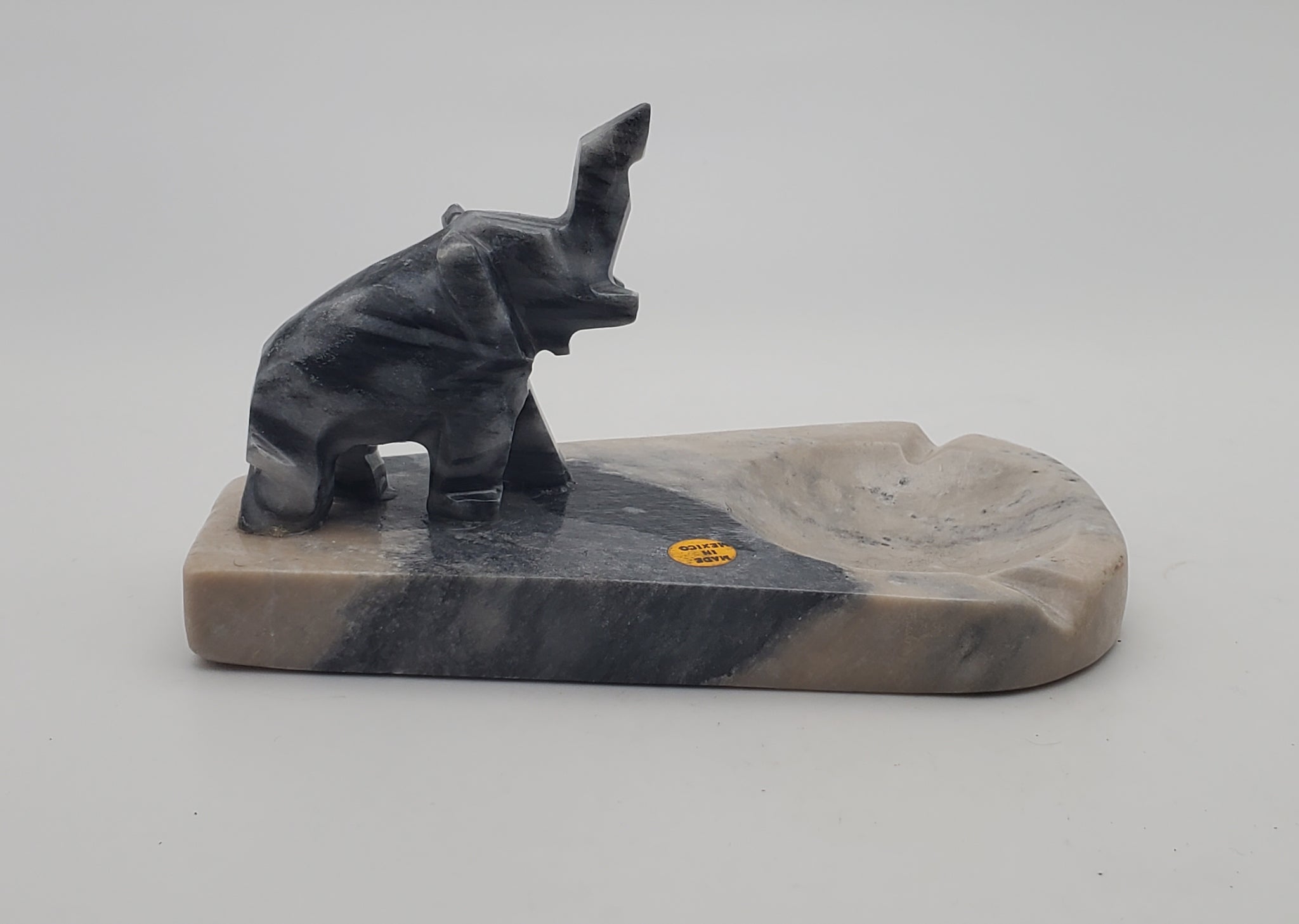 Vintage Carved Stone Elephant Ashtray