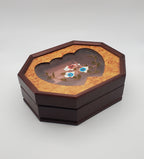 Vintage Wood and Glass Octagonal Jewelry Box