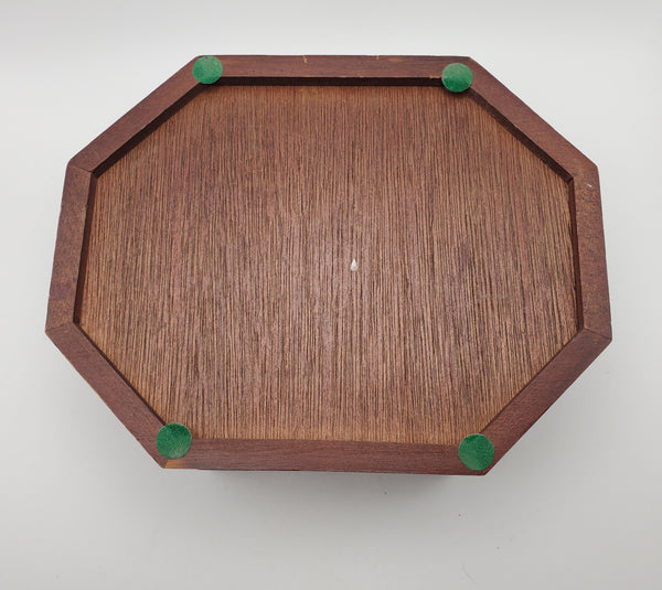 Vintage Wood and Glass Octagonal Jewelry Box