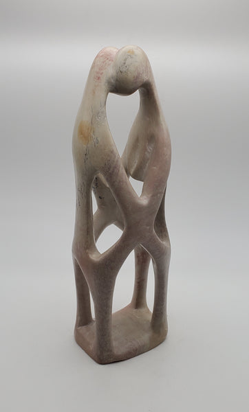 Hand Carved Intertwined Couple Kenyan Stone Sculpture
