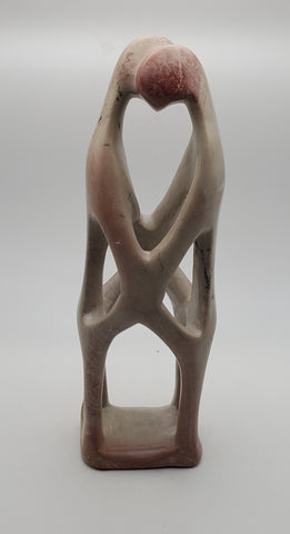 Hand Carved Intertwined Couple Kenyan Stone Sculpture