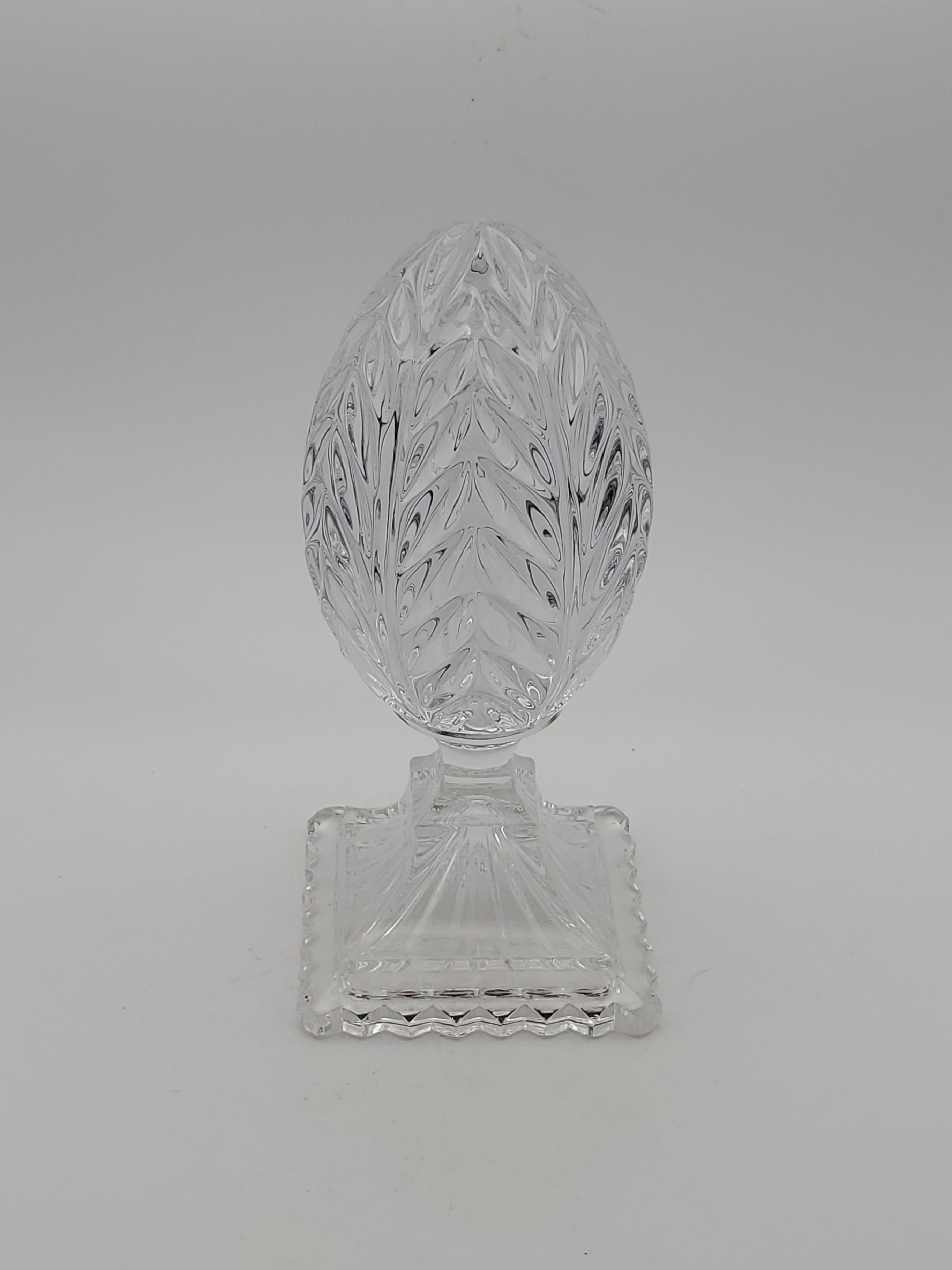 Vintage Faux Cut Glass Crystal Finial Decorative Object