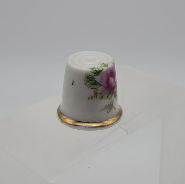 Vintage Ceramic Thimble with Floral Decoration