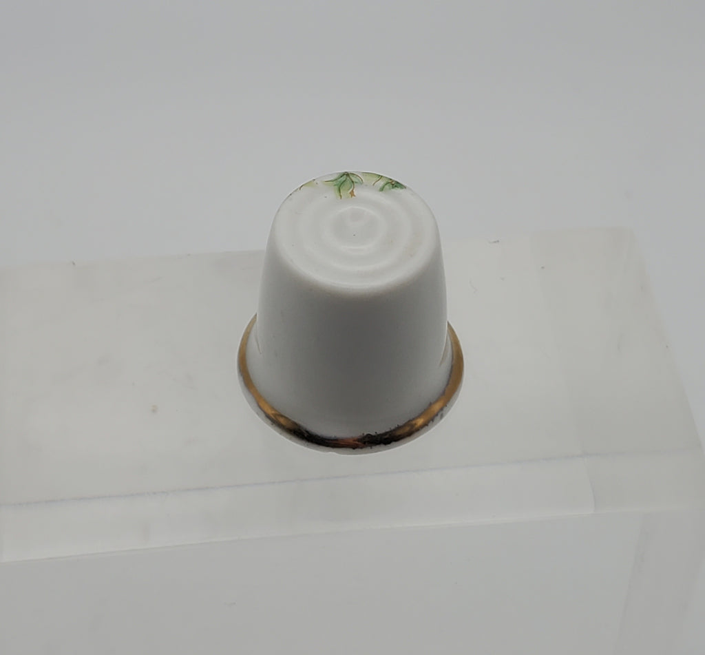 Vintage Ceramic Thimble with Floral Decoration