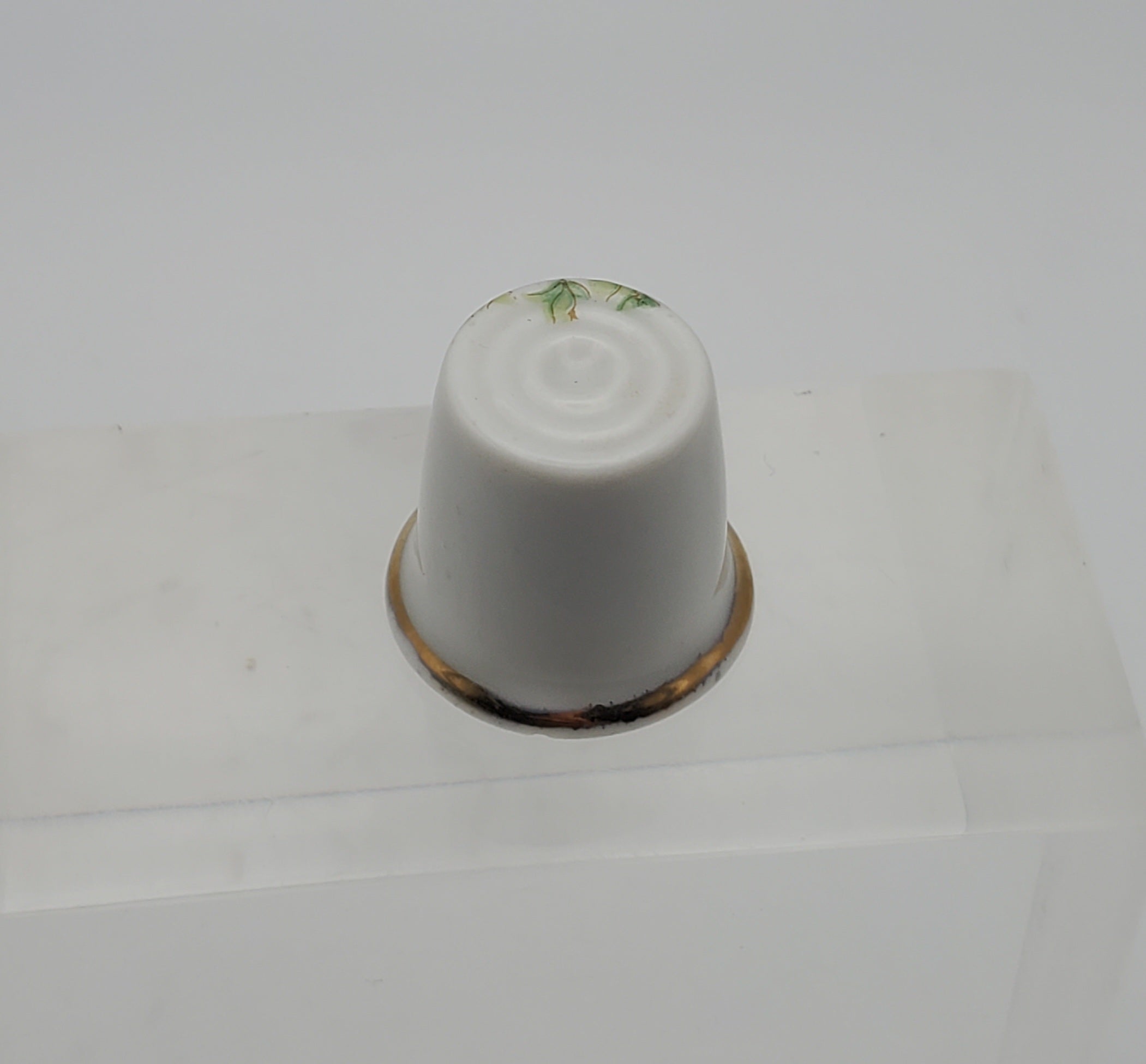Vintage Ceramic Thimble with Floral Decoration