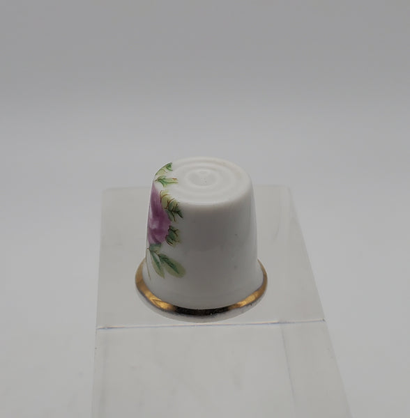 Vintage Ceramic Thimble with Floral Decoration