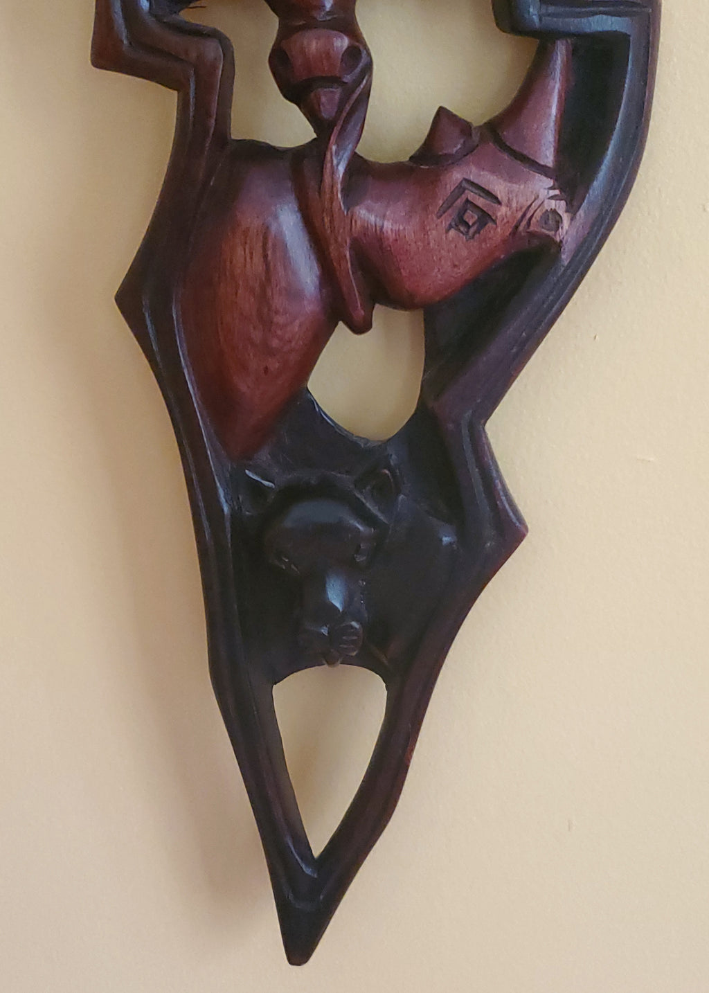 Vintage Hand Carved Africa's Animals Plaque