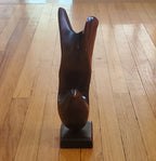 Vintage Hand Carved Wood Abstract Bird Sculpture