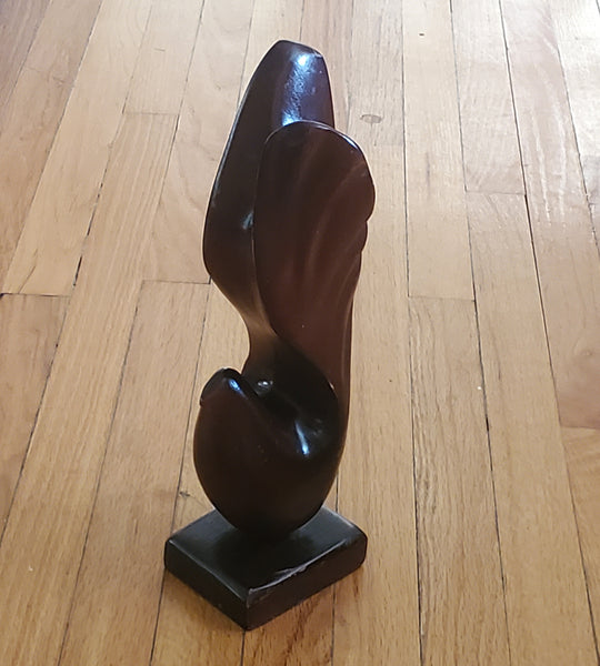 Vintage Hand Carved Wood Abstract Bird Sculpture